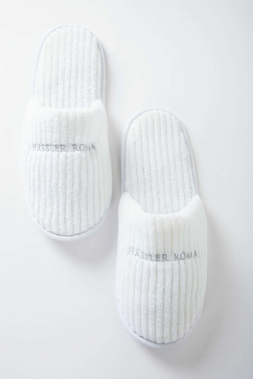 monogram hotel slippers